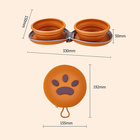 2 In 1 Foldable Silicone Dog Bowl Portable Travel