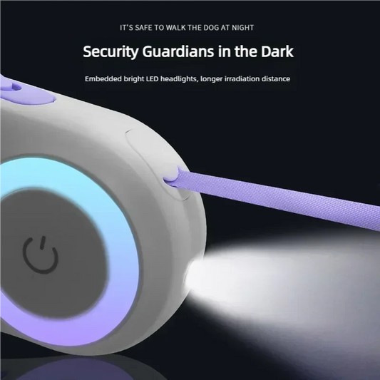 Automatic Dog Leash Retractable LED Luminous Leading Fashion Light Strap