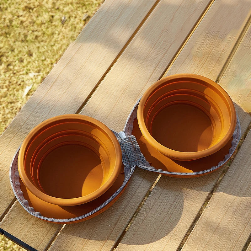 2 In 1 Foldable Silicone Dog Bowl Portable Travel