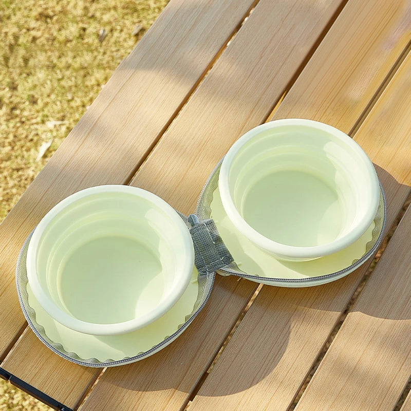 2 In 1 Foldable Silicone Dog Bowl Portable Travel