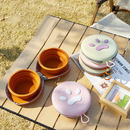 2 In 1 Foldable Silicone Dog Bowl Portable Travel