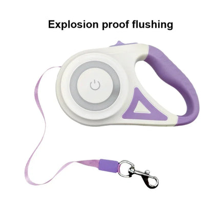 Automatic Dog Leash Retractable LED Luminous Leading Fashion Light Strap