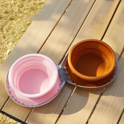 2 In 1 Foldable Silicone Dog Bowl Portable Travel