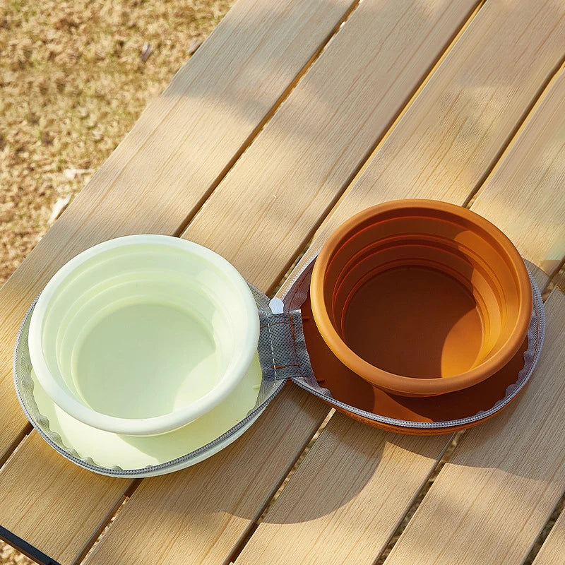 2 In 1 Foldable Silicone Dog Bowl Portable Travel